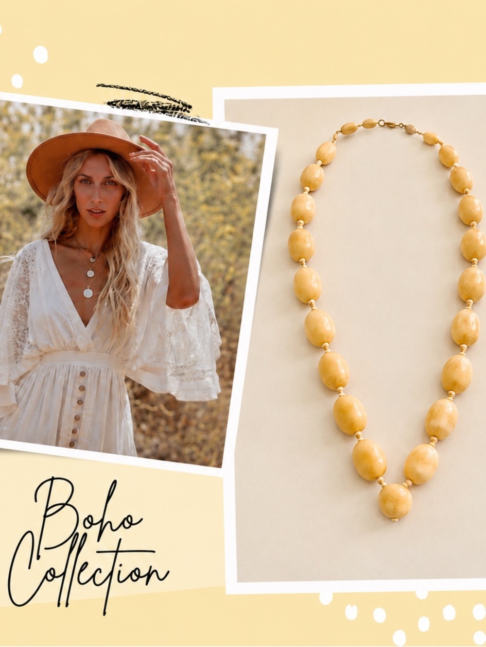 Light wood chic necklace